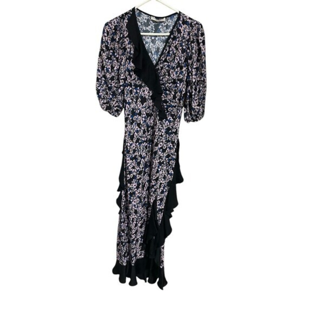 Brogger Silk Blend Floral Printed‎ Hanne Ruffle Dress Size Medium EUC